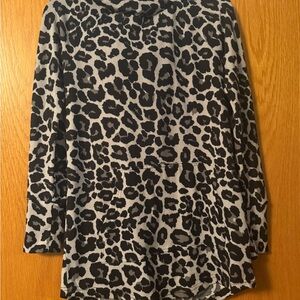 LuLaRoe Black and Gray Leopard Print Top